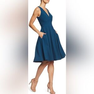 Dress the Population Blue A-Line Skirt